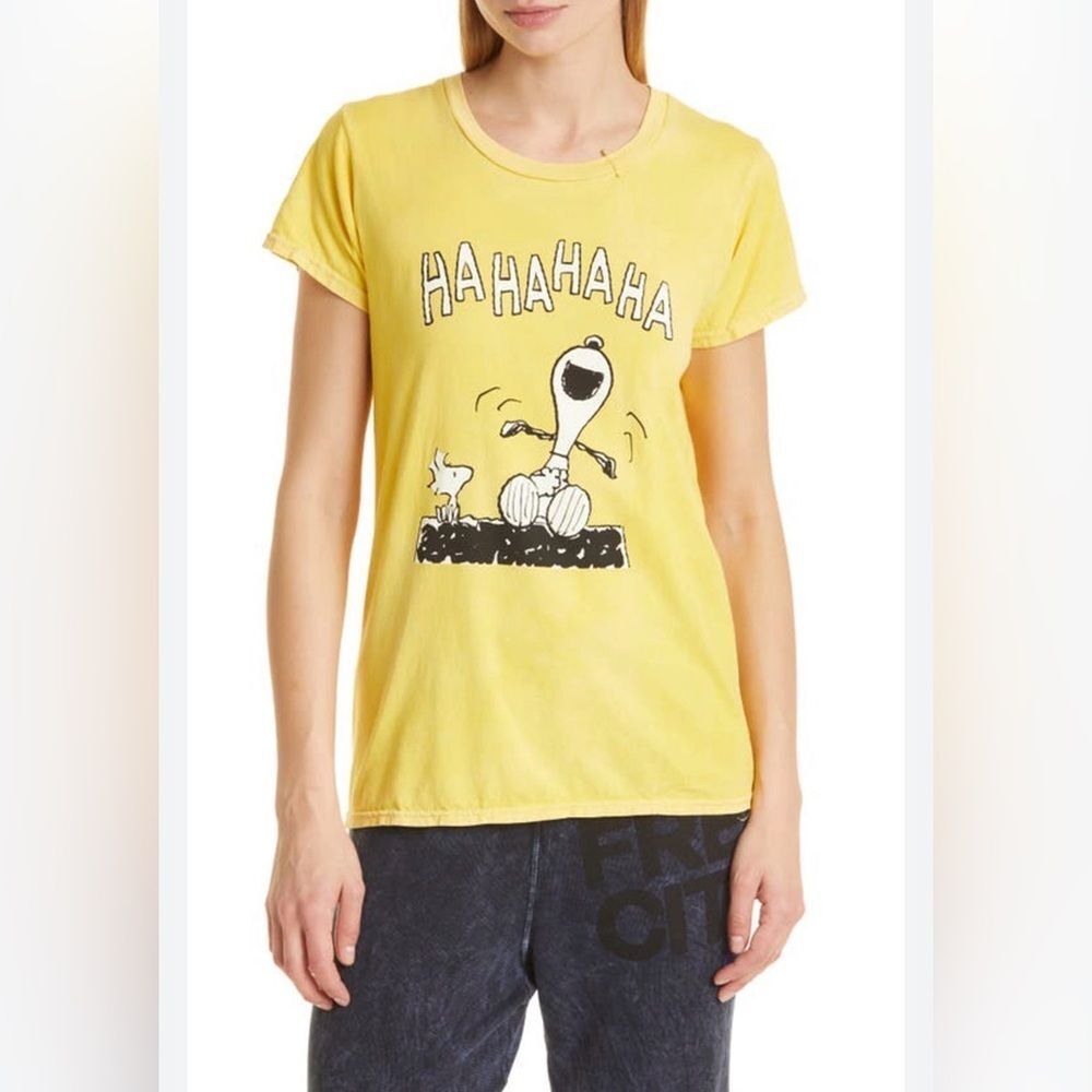 Freecity Basic Goodness Hahaha Snoopy Cotton Graphic Tee
